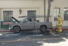 Truck Catches Fire on Figueroa