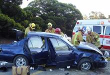 Car Flips Over on Northbound 101