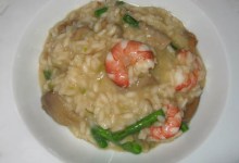 Risotto with Asparagus, Oyster Mushrooms, and Ridgeback Shrimp