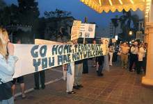 Protesters Rally Against Blair