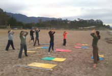 Rope-Based Yoga Classes on the Beach