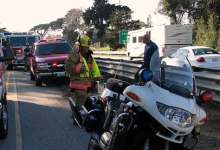 CHP Officer Cuffs Montecito Fire Battalion Chief