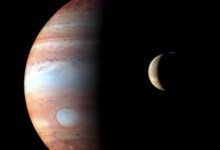 See Jupiter, And Her Fiery Moon