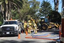 Backhoe Breaks Gas Line in Montecito