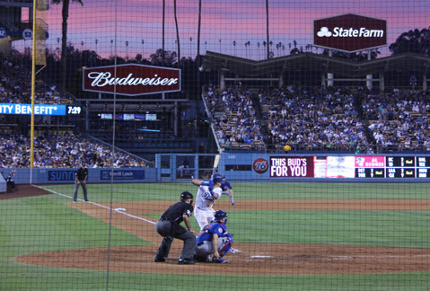 dodger stadium sunset