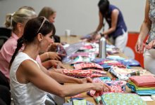 Sewing Sanitary Kits for Women in Need
