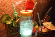 Tropical Winetails at High Roller Tiki Lounge