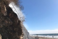 Santa Barbara Beach Cliff Seen to Spontaneously Emit Smoke