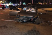 Car Crashes After Alleged Hit-and-Run Chase