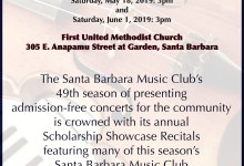 Santa Barbara Music Club 2019 Scholarship Winner’s Concerts