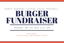 Santa Barbara Youth Baseball Team Burger Fundraiser
