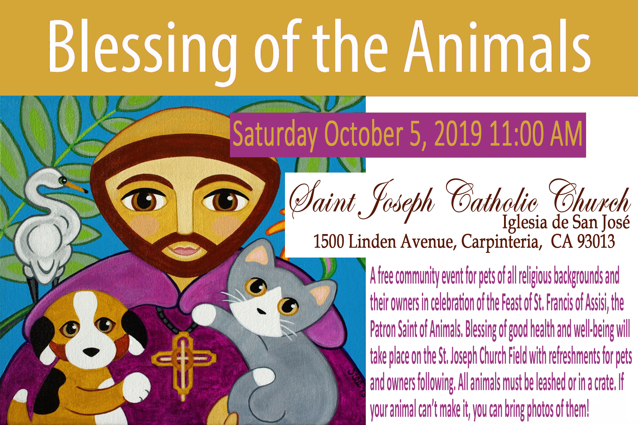 Blessing Of Animals The Santa Barbara Independent