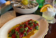 Crudo with an Amaretto Sour at Solvang’s Vaquero Bar