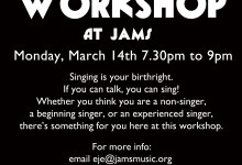 Vocal / singing workshop for adults