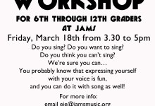 Singing workshop for kids and teens