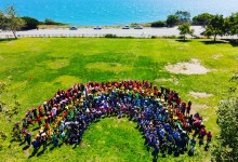 Washington Elementary Makes a Rainbow on Earth Day