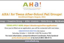 AHA! for Teens After-School Fall Groups!