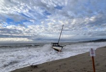 High Winds Send Sailboat Aground in Santa Barbara