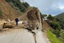 Giant Boulder Tumbles onto Santa Barbara’s Gibraltar Road