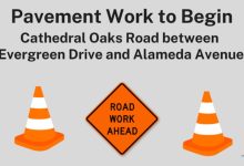 Pavement Work to Begin on Cathedral Oaks Road between Evergreen Drive and Alameda Avenue