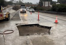 Traffic Backed Up on Highway 101 Northbound at Montecito