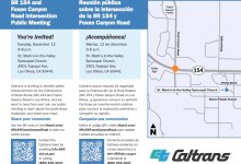 Caltrans Annoucnes Public Information Meeting for Proposed State Route 154 and Foxen Canyon Road Improvements