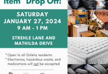 Reminder: Beautify Goleta Bulky Item Drop-Off THIS Saturday, January 27