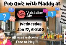 Pub Quiz with Maddy at Validation Ale!!!