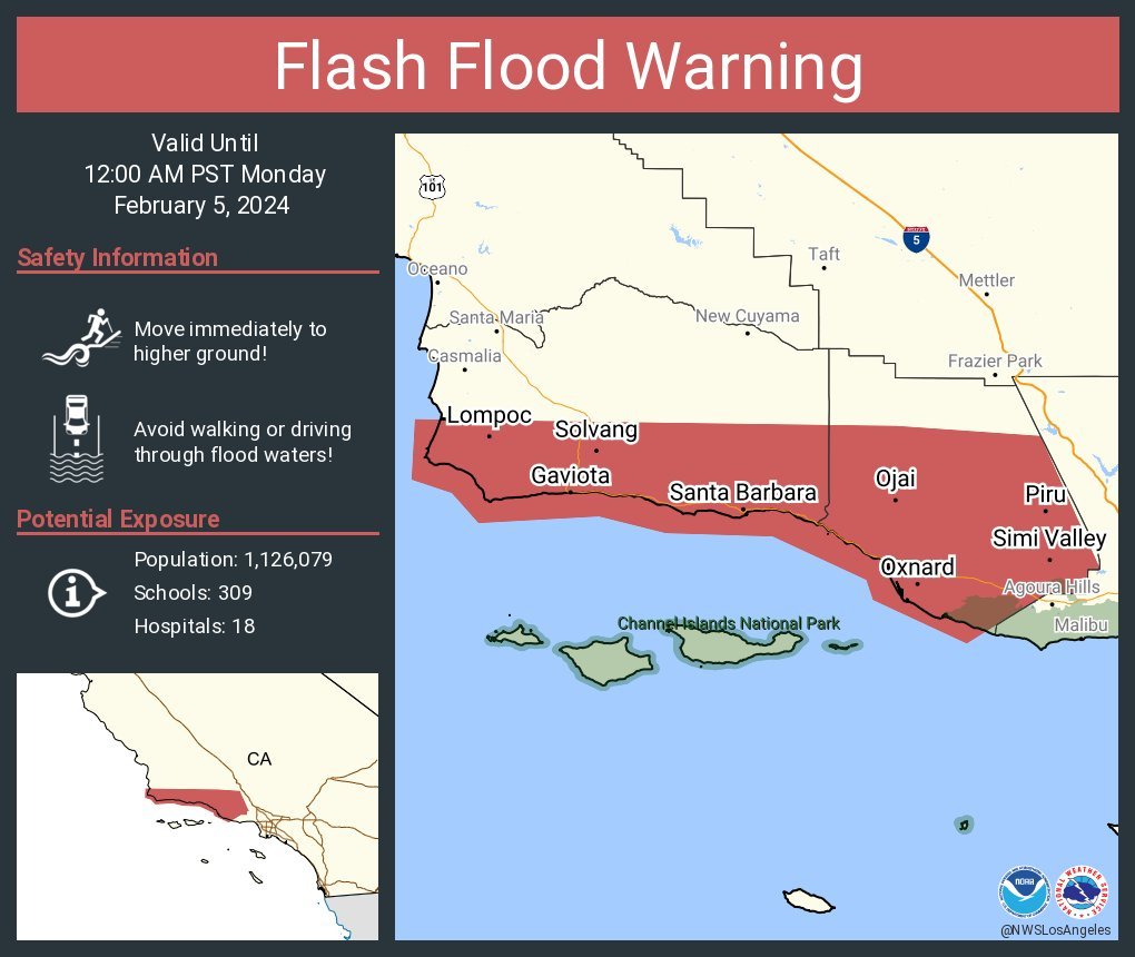 Update: Flash Flood Warning Issued for Southern Santa Barbara County ...