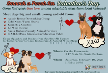 Smooch A Pooch Valentine’s Adoption Event on the State Street Promenade