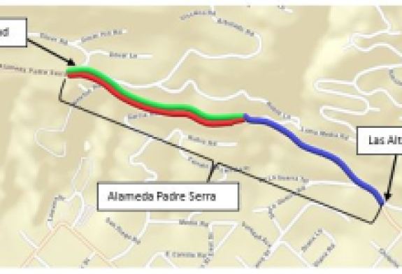 Parte de la Alameda Padre Serra Cerrado al Tráfico de Vehículos el 25 de Marzo Hasta el 28 de Marzo