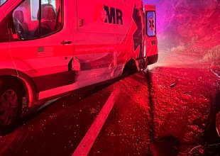Ambulance Transporting Patient to ER Sideswiped by Vehicle on Highway 154