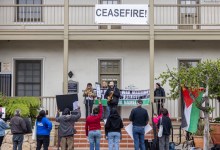 Pro-Palestinians Protest in Santa Barbara Ahead of Congressional Vote on $95 Billion Aid Package for Israel, Gaza, and Ukraine