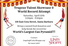 Santa Barbara Trapeze Co and Unity Shoppe Spring Food Drive