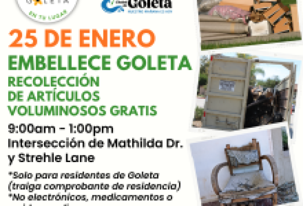 Comience el 2025 con Embellece Goleta: Recolección gratuita de artículos voluminosos para los residentes de Goleta
