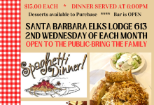 Spaghetti Dinner at the Santa Barbara Elks Lodge