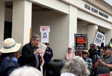 Hundreds Join Hands Off Social Security Protest in Santa Barbara