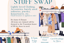 Flow’s 1st Friday- Tea Social, Yoga & Stuff Swap
