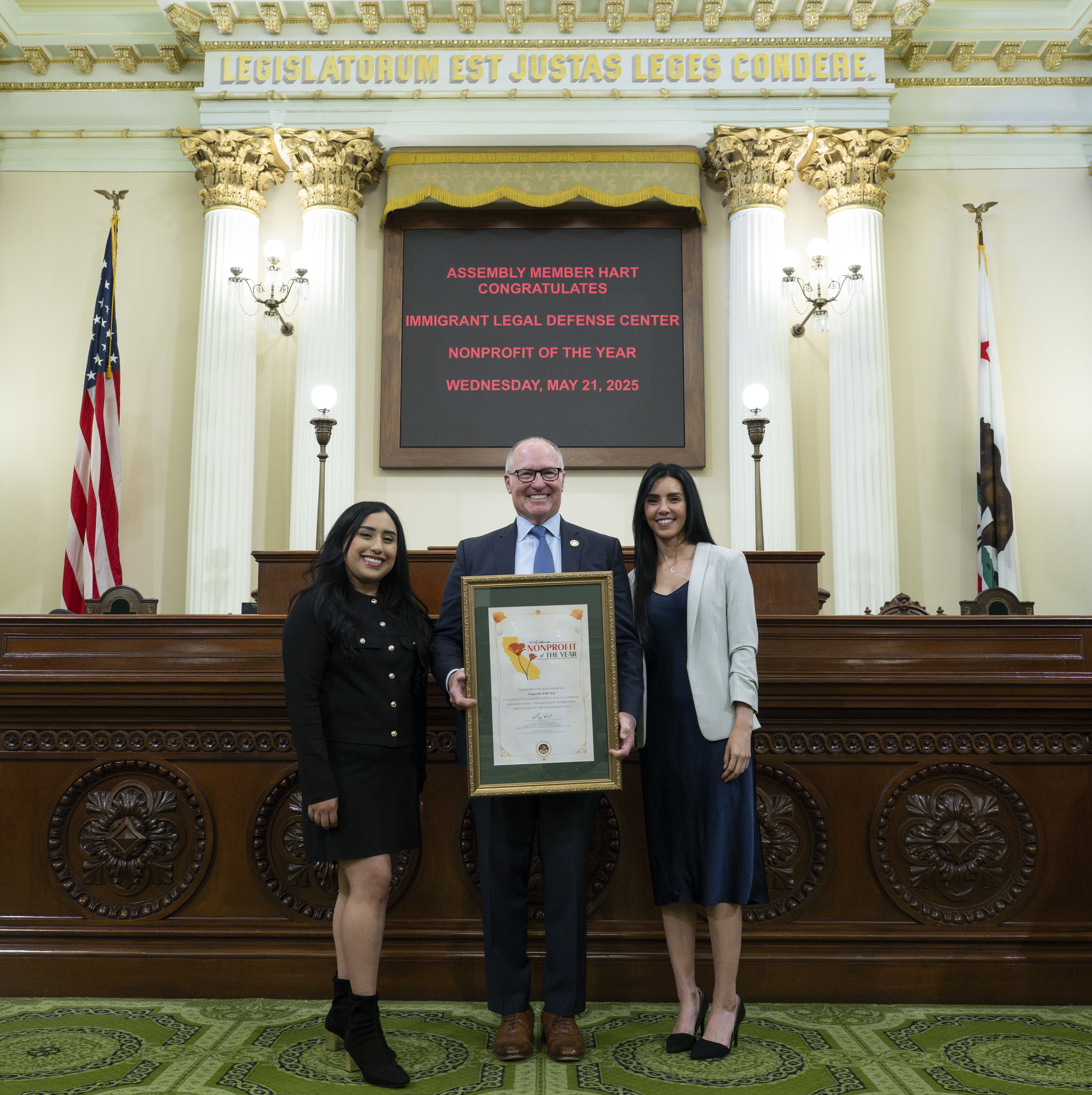 Assemblymember Hart Recognizes Immigrant Legal Defense Center as ...
