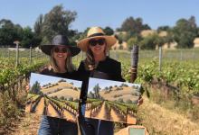 Painting in the Vineyard at Brander Winery