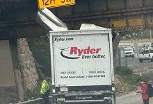 Truck Gets Stuck Under Los Patos Railroad Bridge in Santa Barbara
