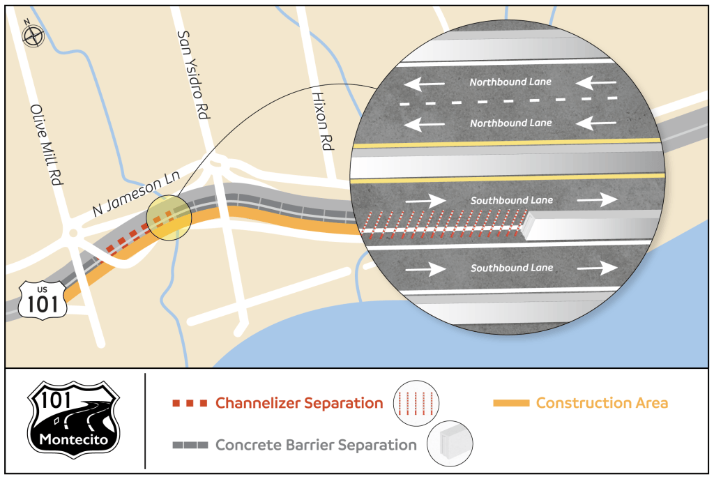 Barbara Off Ramp Highway 101 Southbound Divided Lanes Start July 12 in Montecito ...