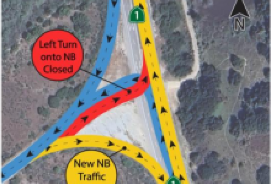 Caltrans to Implement New Traffic Pattern on Highway 1 at Santa Lucia Canyon Road Near Lompoc