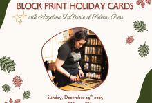 CalNAM (California Nature Art Museum) Art Workshop – Block Print Holiday Cards