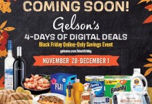 Gelson’s Online-Only 4-day Black Friday Savings