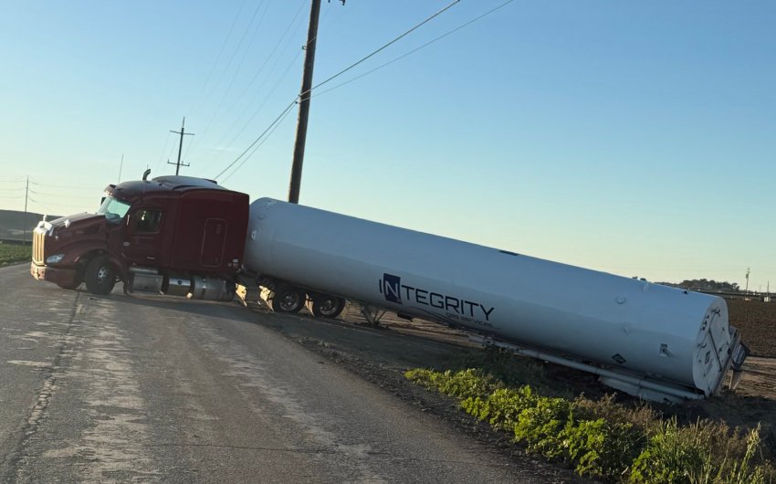 Leaking Liquid Nitrogen Tanker Near Lompoc Stabilized; No Hazard Confirmed