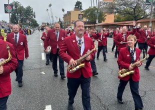 La Cumbre Junior High Band Director Marches in Rose Parade