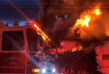 Boarded-Up House Burns in Early-Morning Lompoc Fire