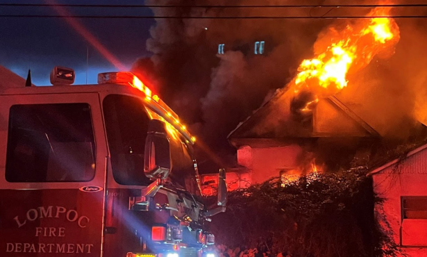 Boarded-Up House Burns in Early-Morning Lompoc Fire