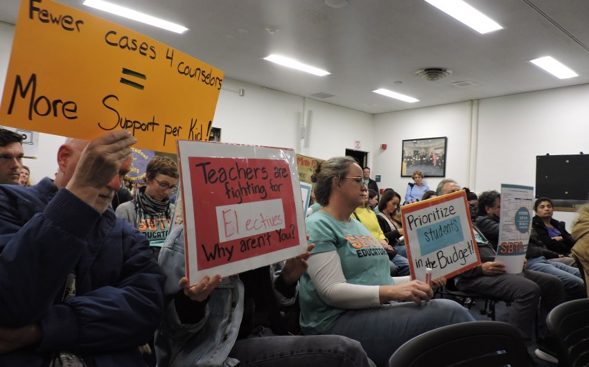 Santa Barbara Unified Teachers Pack School Board Meeting in Push to Bring Seventh Period Back to Junior Highs